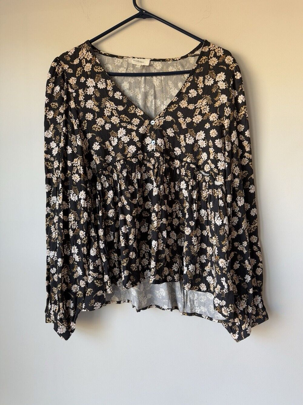 Bohme Anthropologie Floral Long Sleeve Blouse Women’s Size Large
